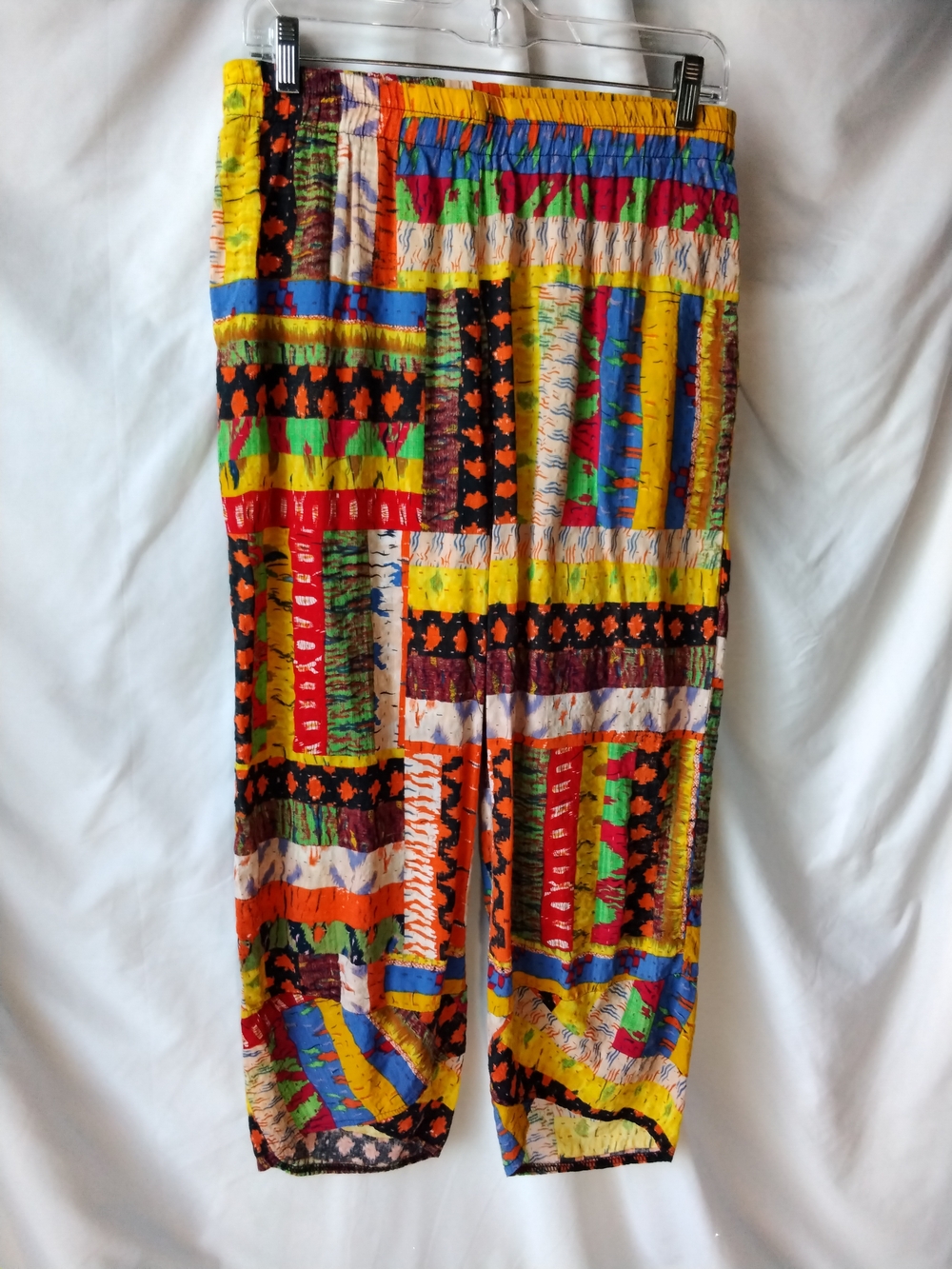 Zanzea Multicolor Patchwork Print Elastic Waist Pants